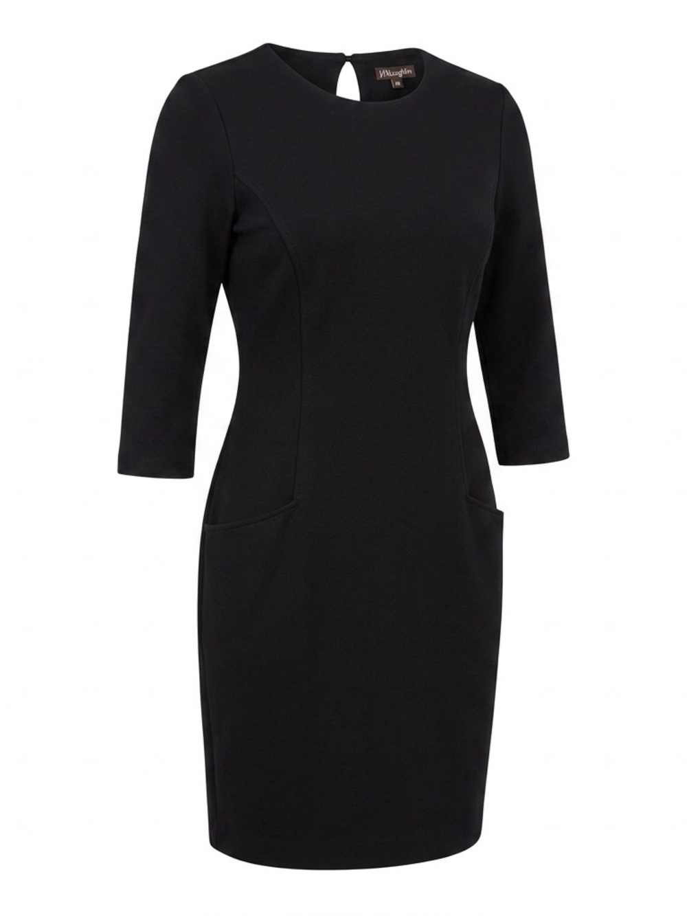 J. McLaughlin Classic Black Knit Sheath Dress - 3/4 Sleeve